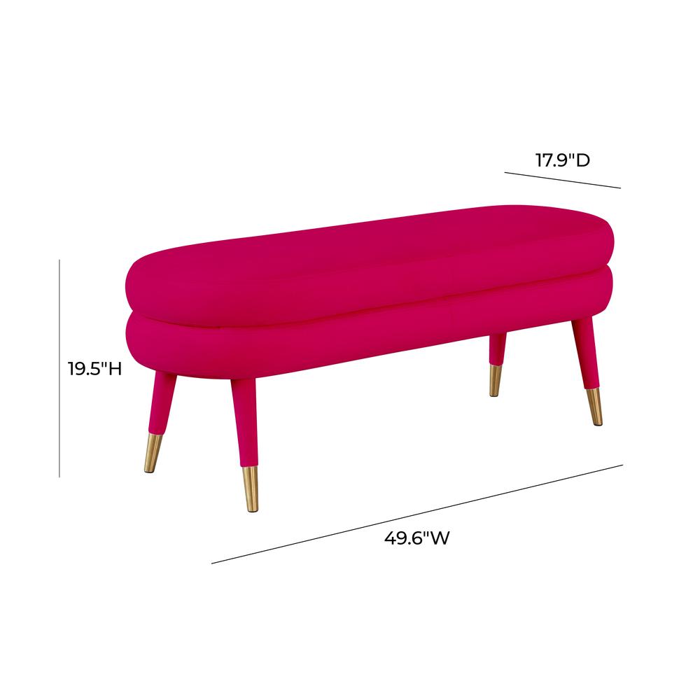 Betty Pink Velvet Bench. Picture 5