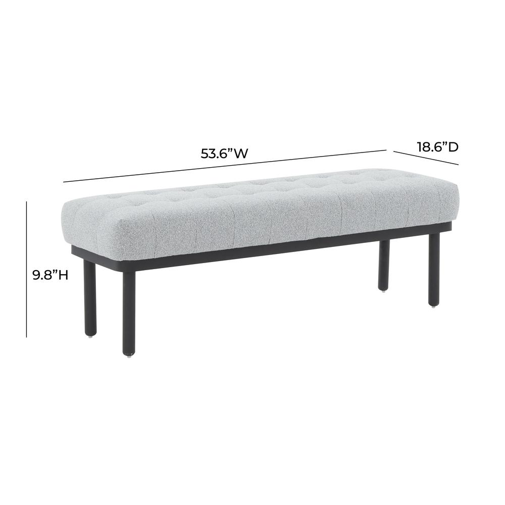 Olivia Grey Boucle Bench. Picture 5
