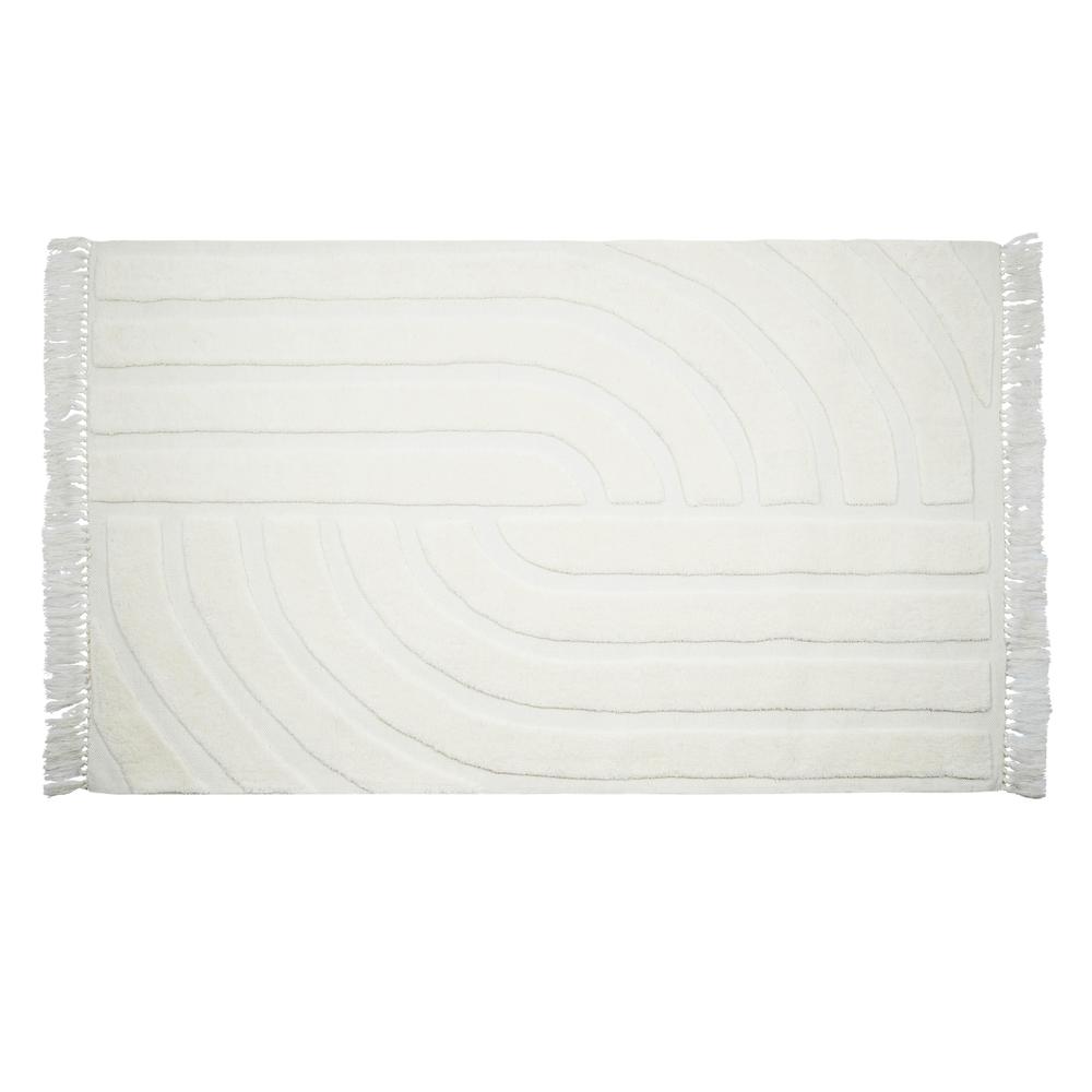 Loop White 5' x 8' Area Rug. Picture 1