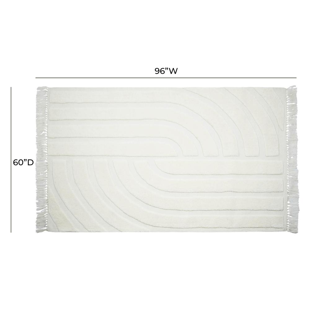 Loop White 5' x 8' Area Rug. Picture 5