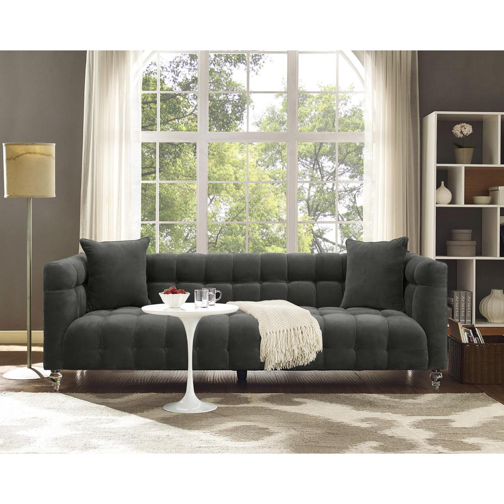 Bea Grey Velvet Sofa. Picture 2
