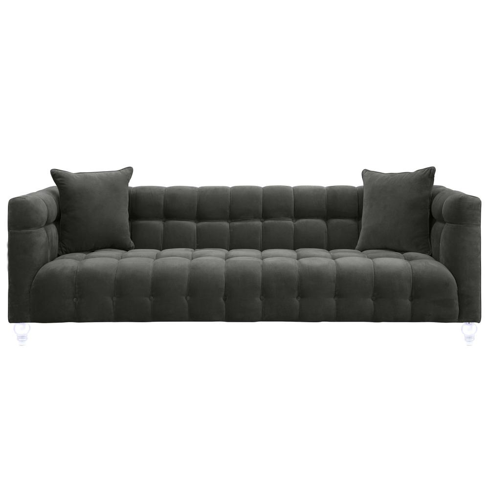Bea Grey Velvet Sofa. Picture 1