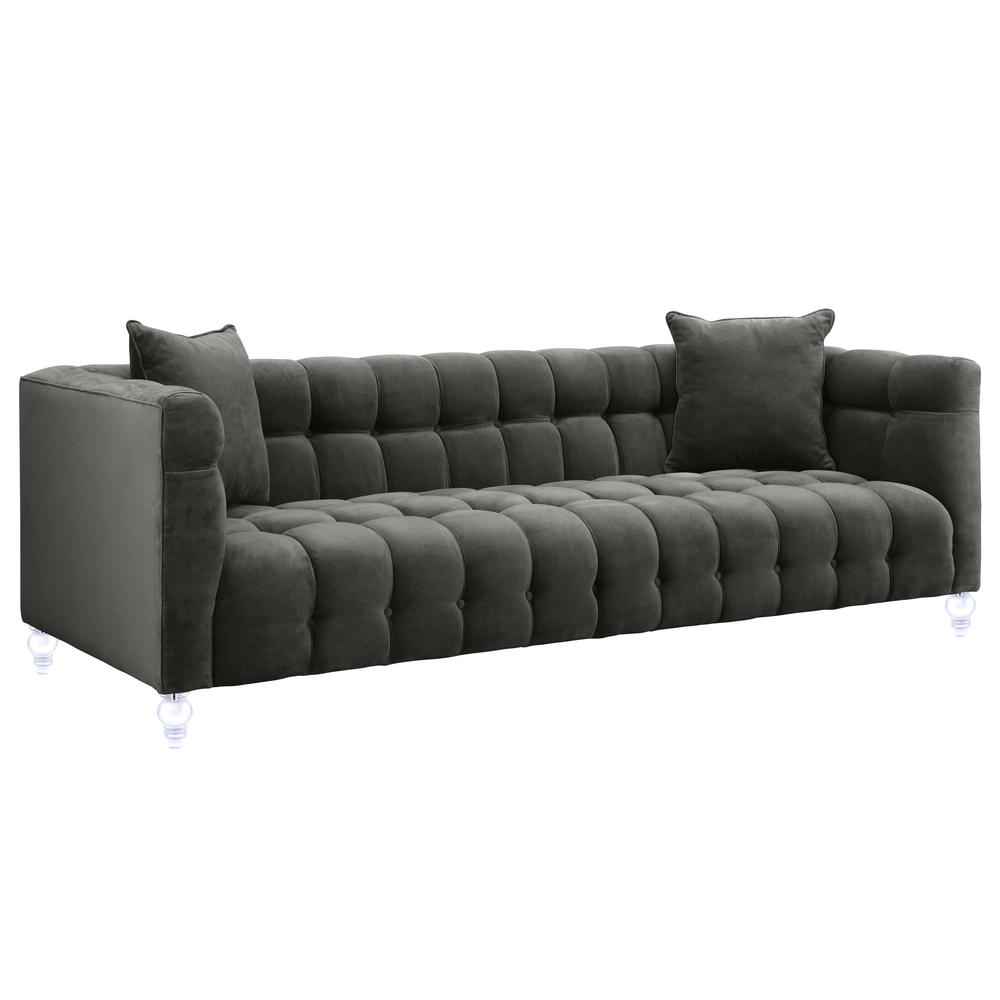Bea Grey Velvet Sofa. Picture 3