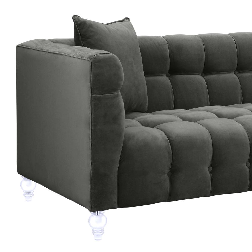 Bea Grey Velvet Sofa. Picture 5