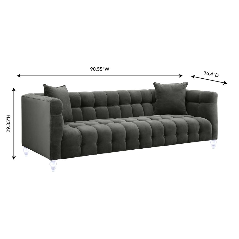 Bea Grey Velvet Sofa. Picture 6
