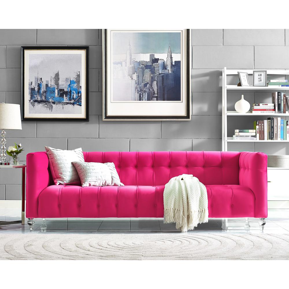 Bea Pink Velvet Sofa. Picture 6