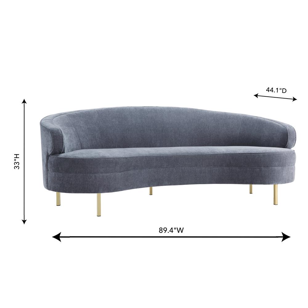 Baila Grey Velvet Sofa. Picture 7