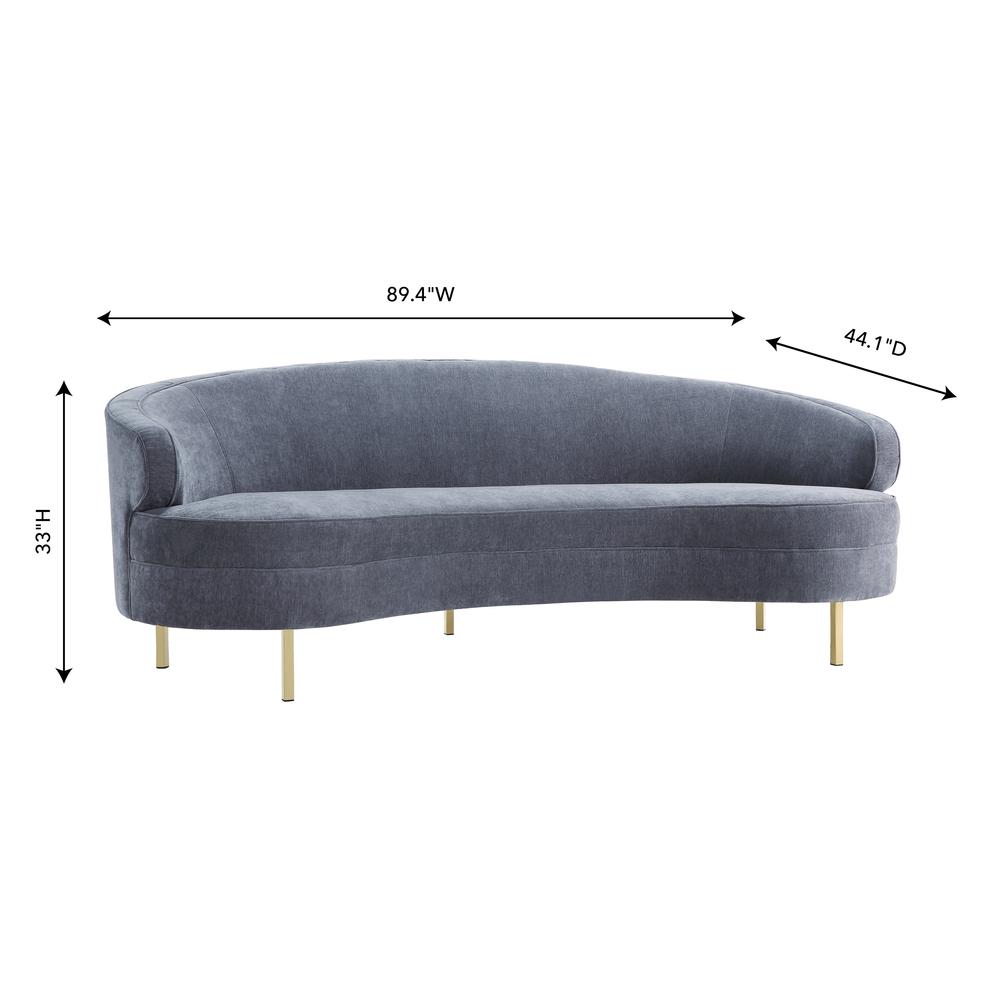 Baila Grey Velvet Sofa. Picture 8