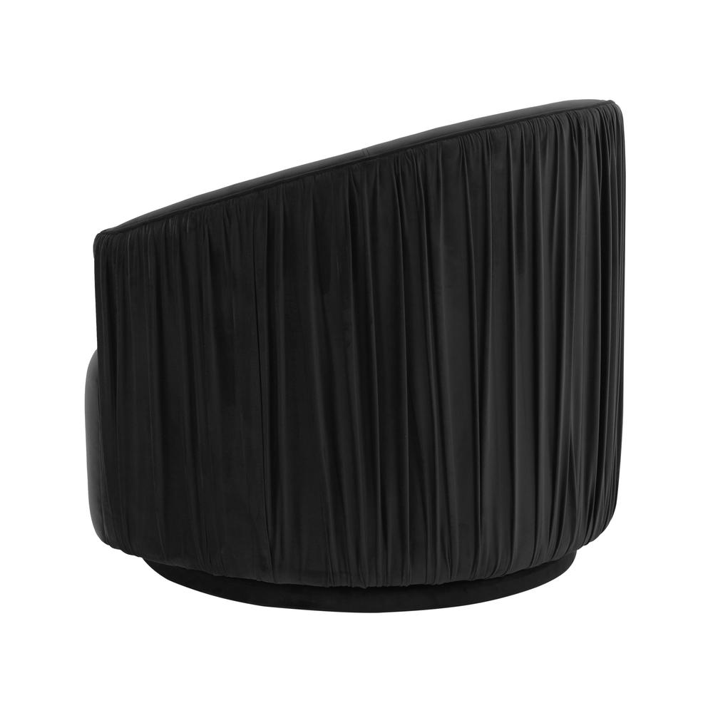 London Black Pleated Swivel Chair. Picture 6