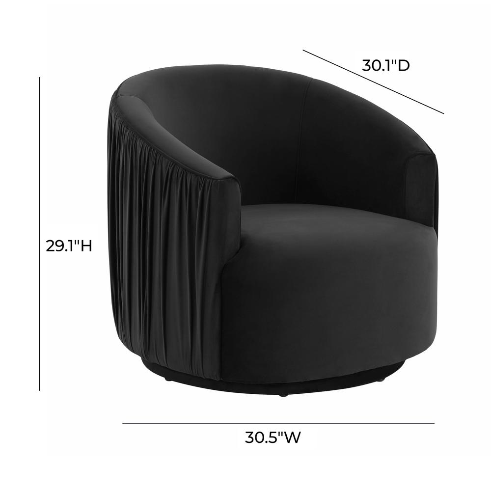 London Black Pleated Swivel Chair. Picture 3