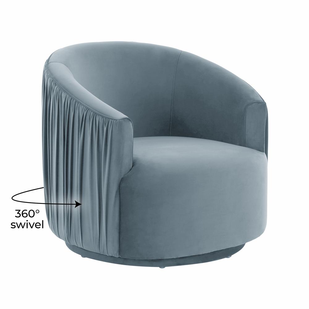 London Blue Pleated Swivel Chair. Picture 10