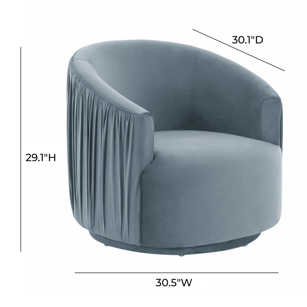 London Blue Pleated Swivel Chair. Picture 3