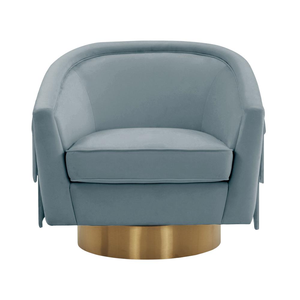Plush Velvet Swivel Chair with Gold Base, Belen Kox. Picture 2