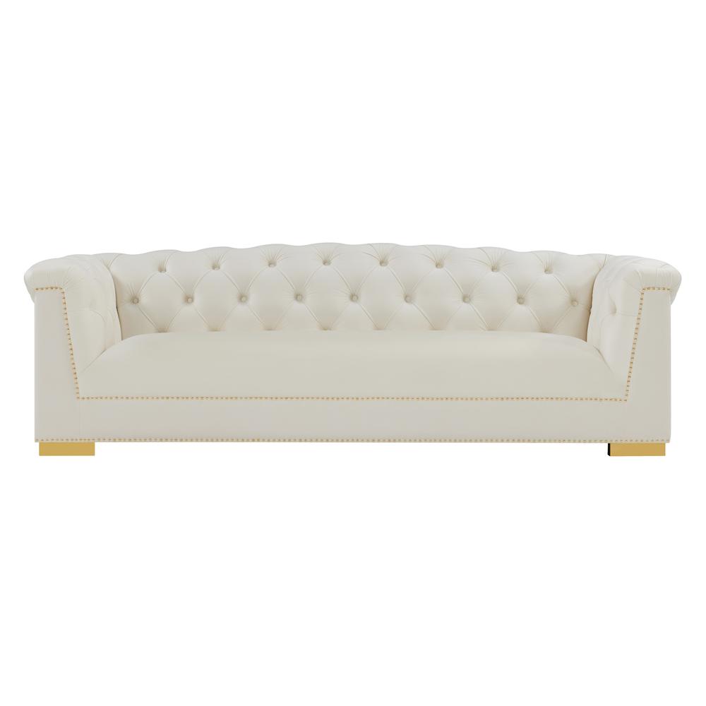 Farah Cream Velvet Sofa. Picture 2