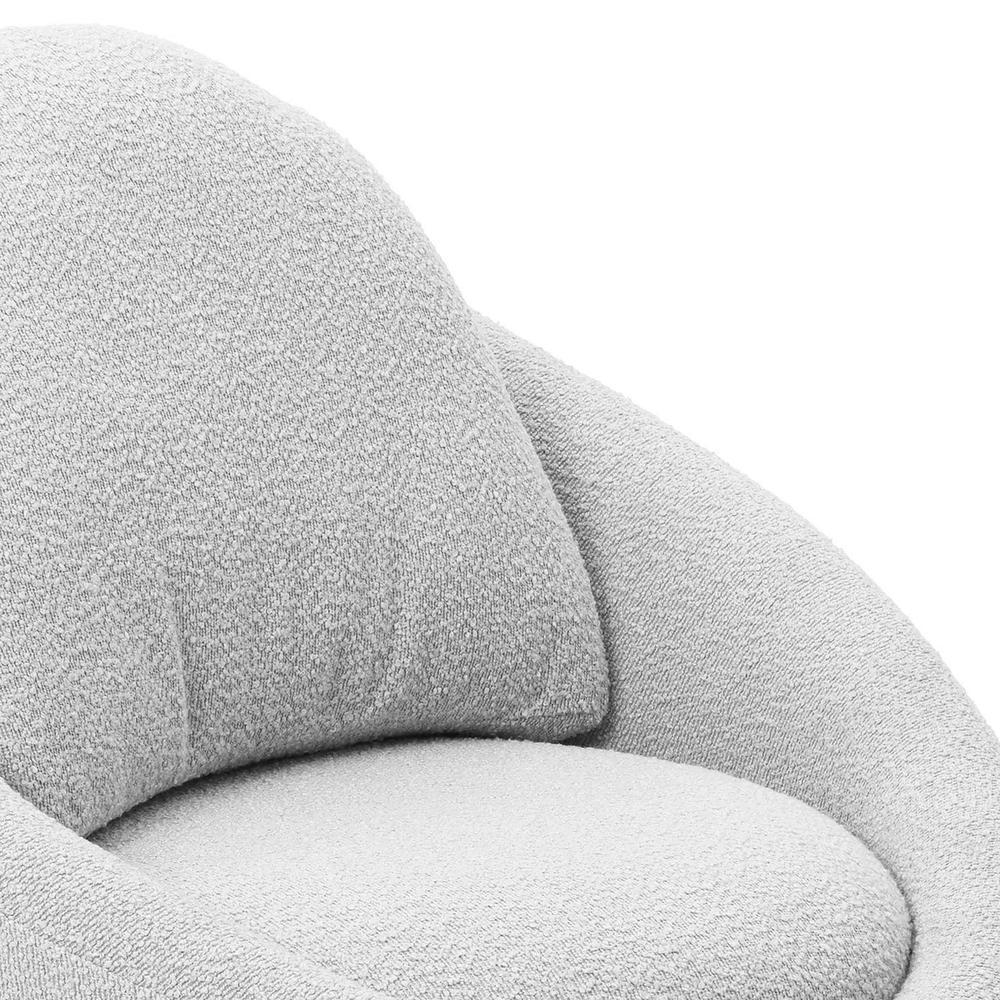 Sammy Light Grey Boucle Swivel Lounge Chair. Picture 4