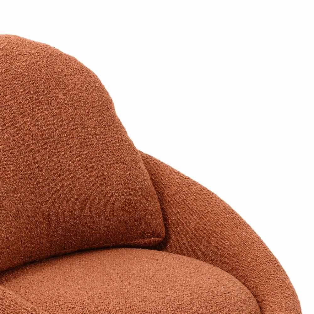 Sammy Saffron Red Boucle Swivel Lounge Chair. Picture 4