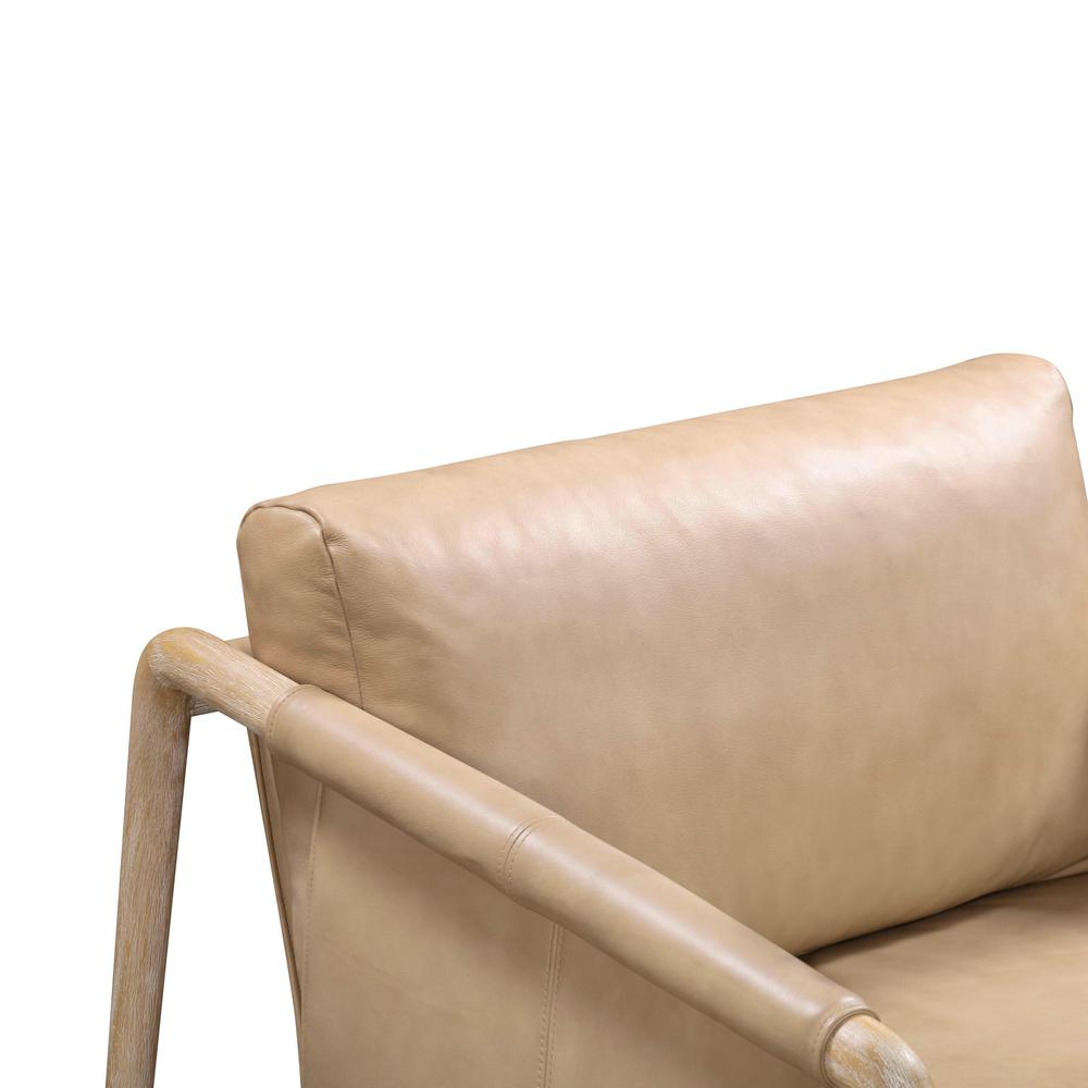 Chakka Tan Genuine Leather Accent Chair. Picture 4