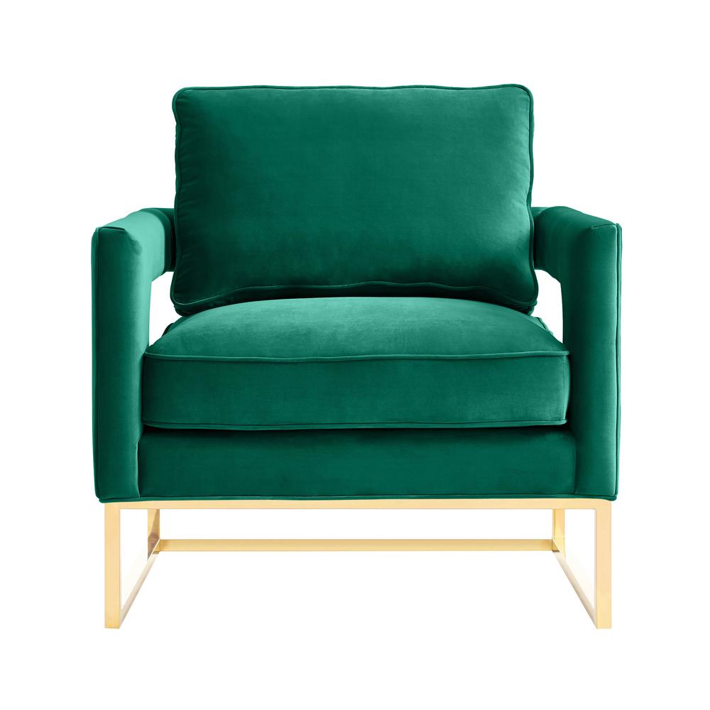 Avery Forest Green Velvet Chair. Picture 5