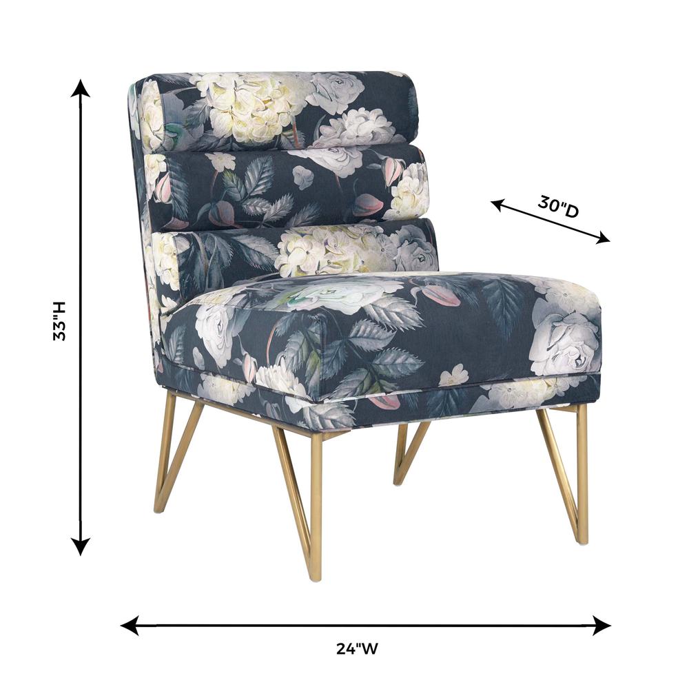 Kelly Floral Velvet Chair. Picture 7