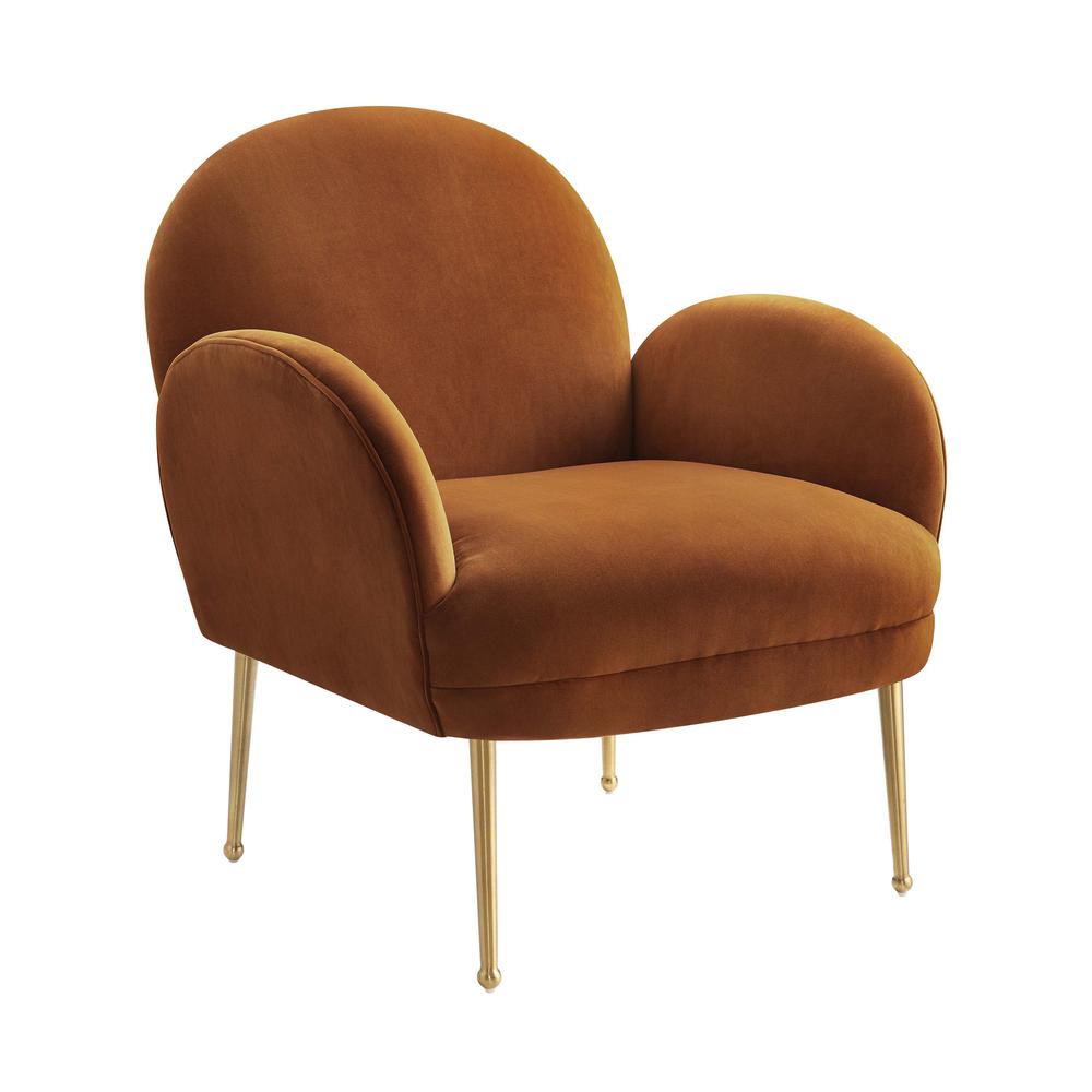 Gwen Cognac Velvet Chair. Picture 4
