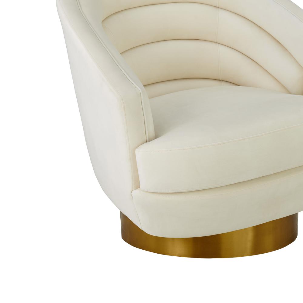 Canyon Cream Velvet Swivel Chair. Picture 9