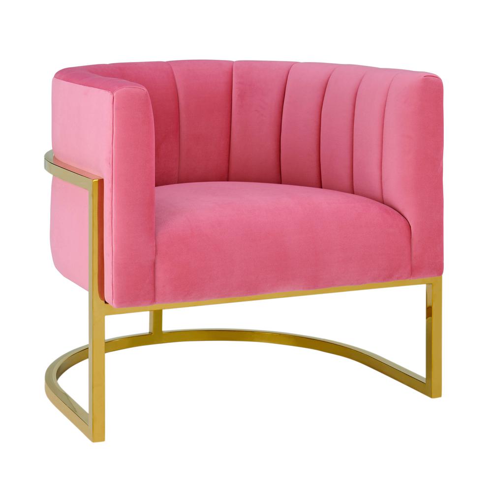 Magnolia Rose Pink Velvet Chair. Picture 3