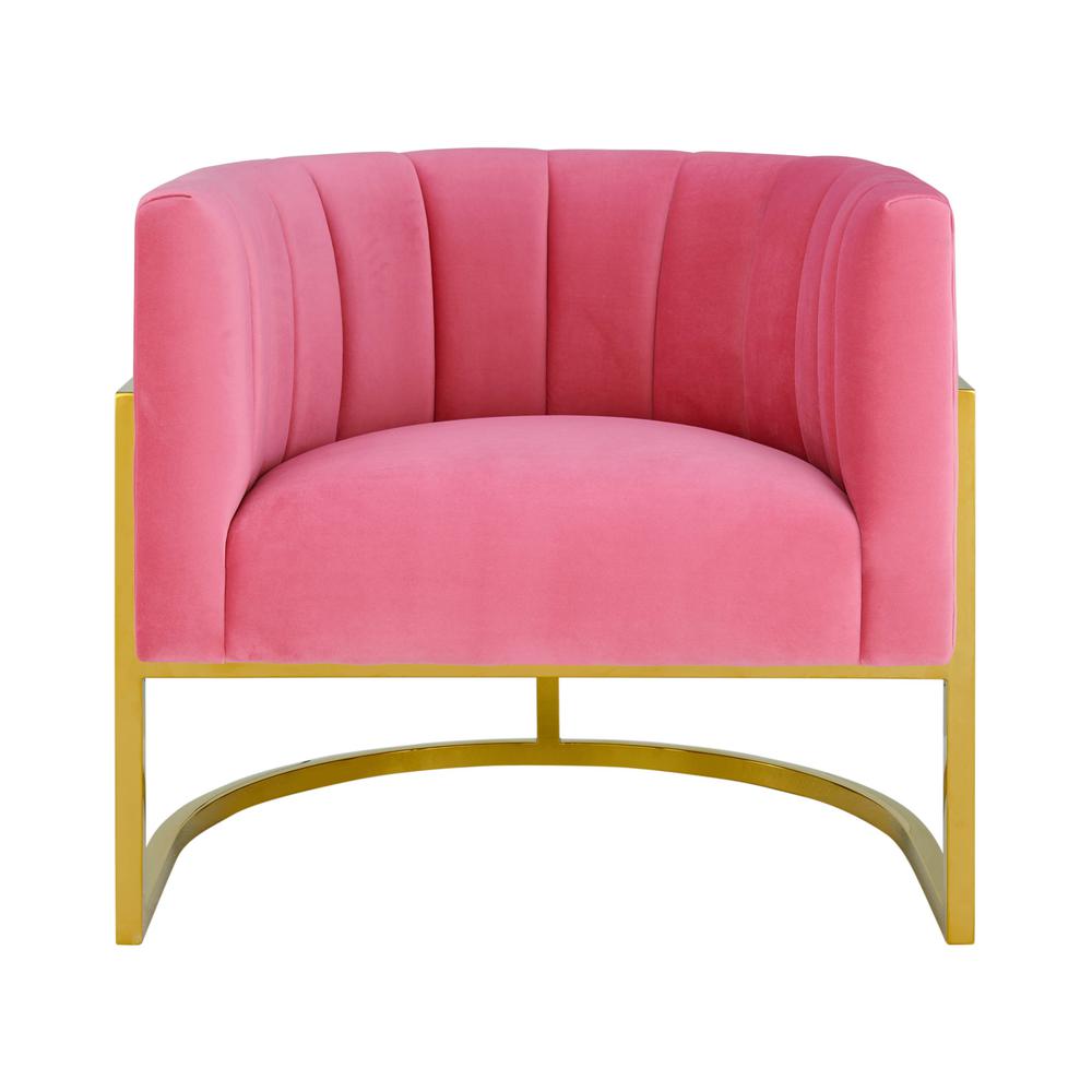 Magnolia Rose Pink Velvet Chair. Picture 4