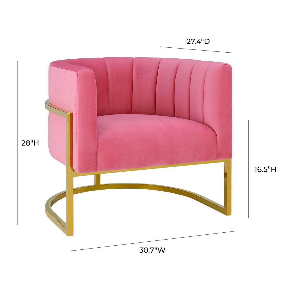 Magnolia Rose Pink Velvet Chair. Picture 8