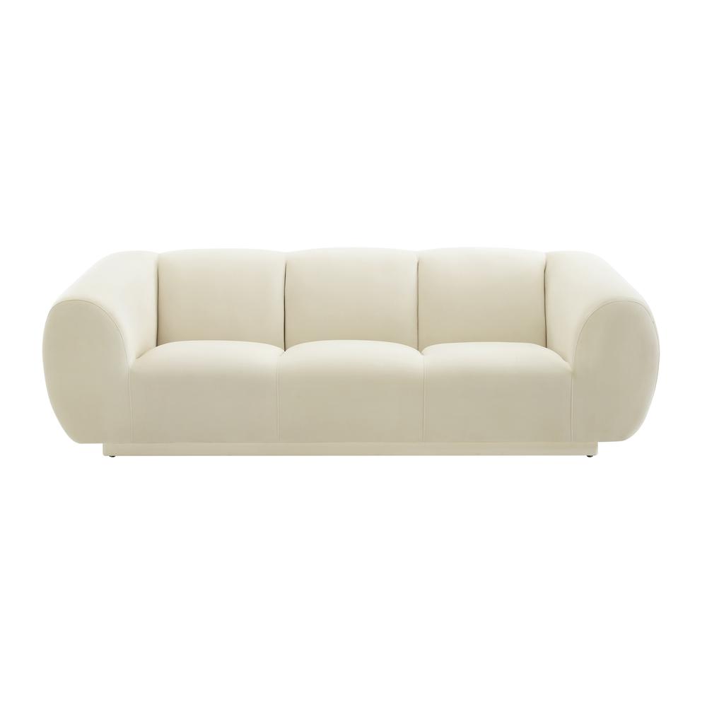 Emmet Cream Velvet Sofa. Picture 9