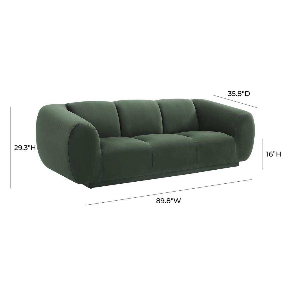 Emmet Forest Green Velvet Sofa. Picture 7