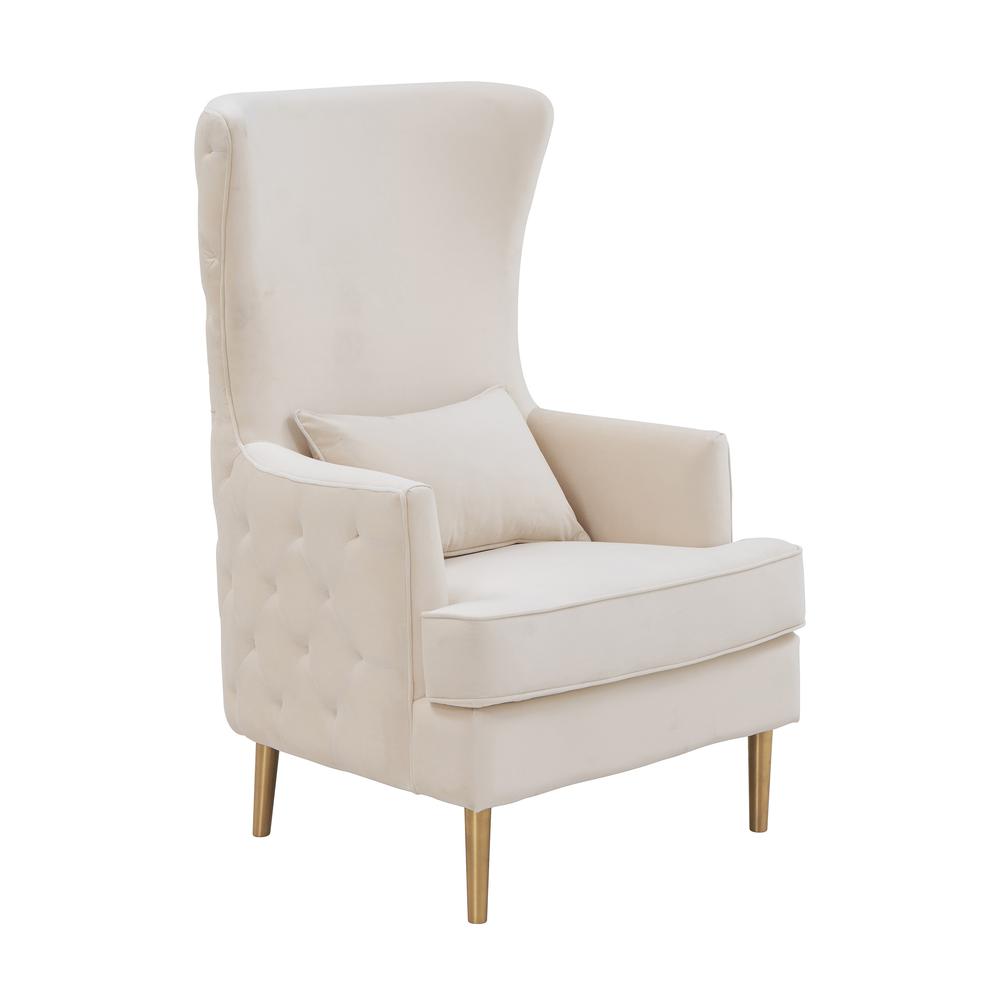 Alina Cream Tall Tufted Back Chair. Picture 3