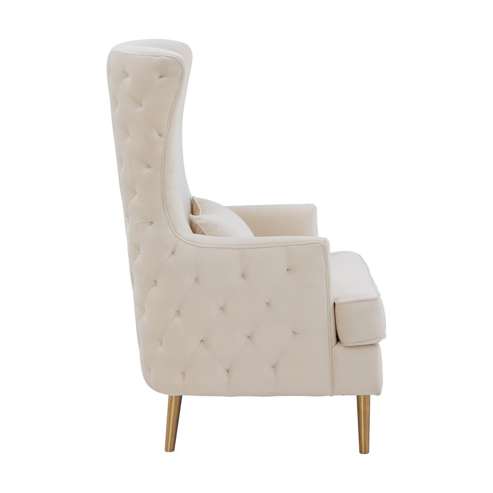 Alina Cream Tall Tufted Back Chair. Picture 5