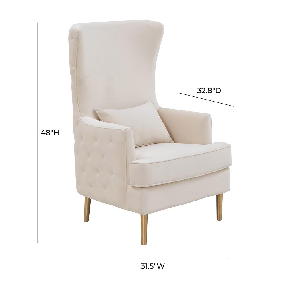 Alina Cream Tall Tufted Back Chair. Picture 8