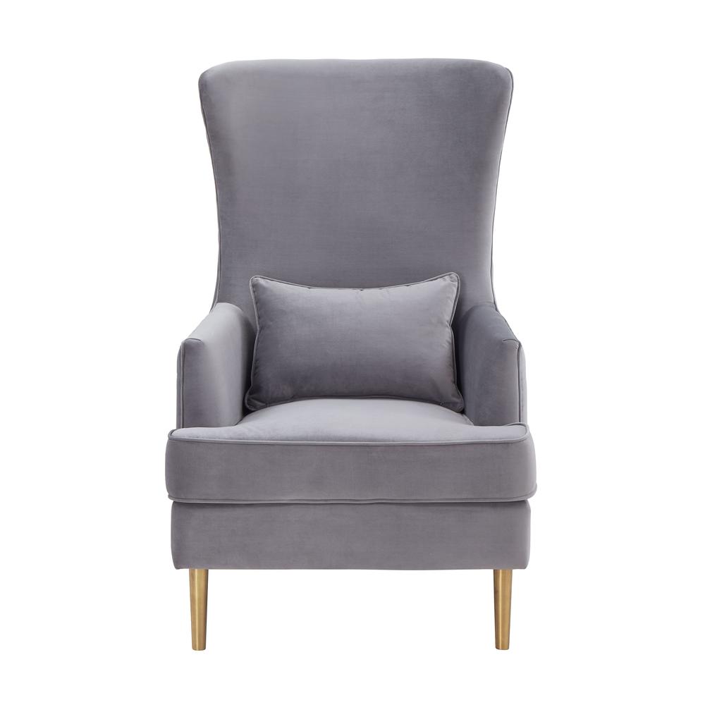 Alina Grey Tall Tufted Back Chair. Picture 4
