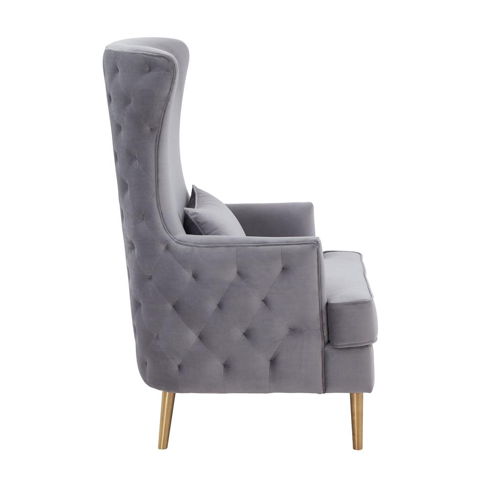 Alina Grey Tall Tufted Back Chair. Picture 5