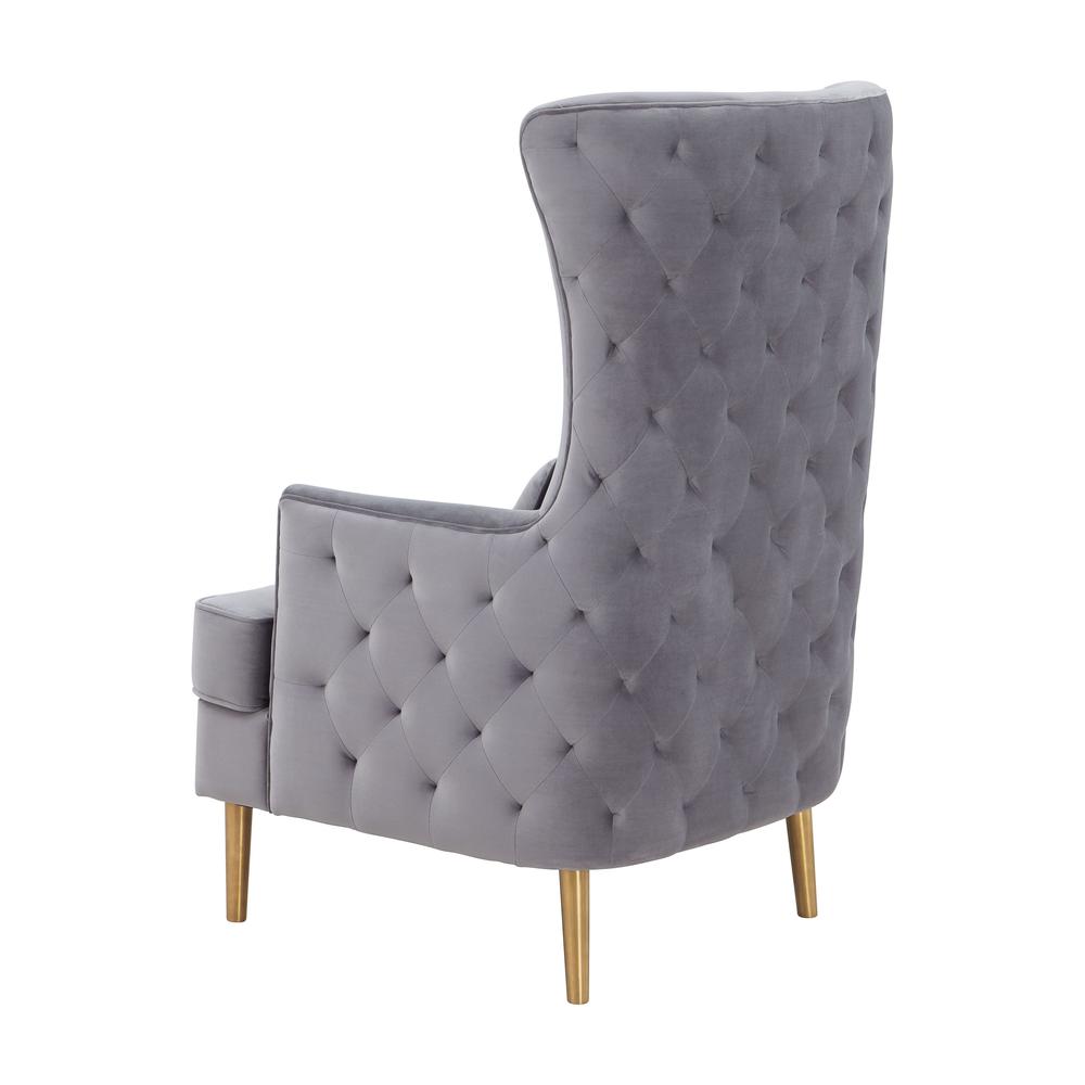 Alina Grey Tall Tufted Back Chair. Picture 6