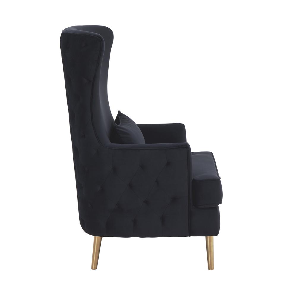 Alina Black Tall Tufted Back Chair. Picture 5