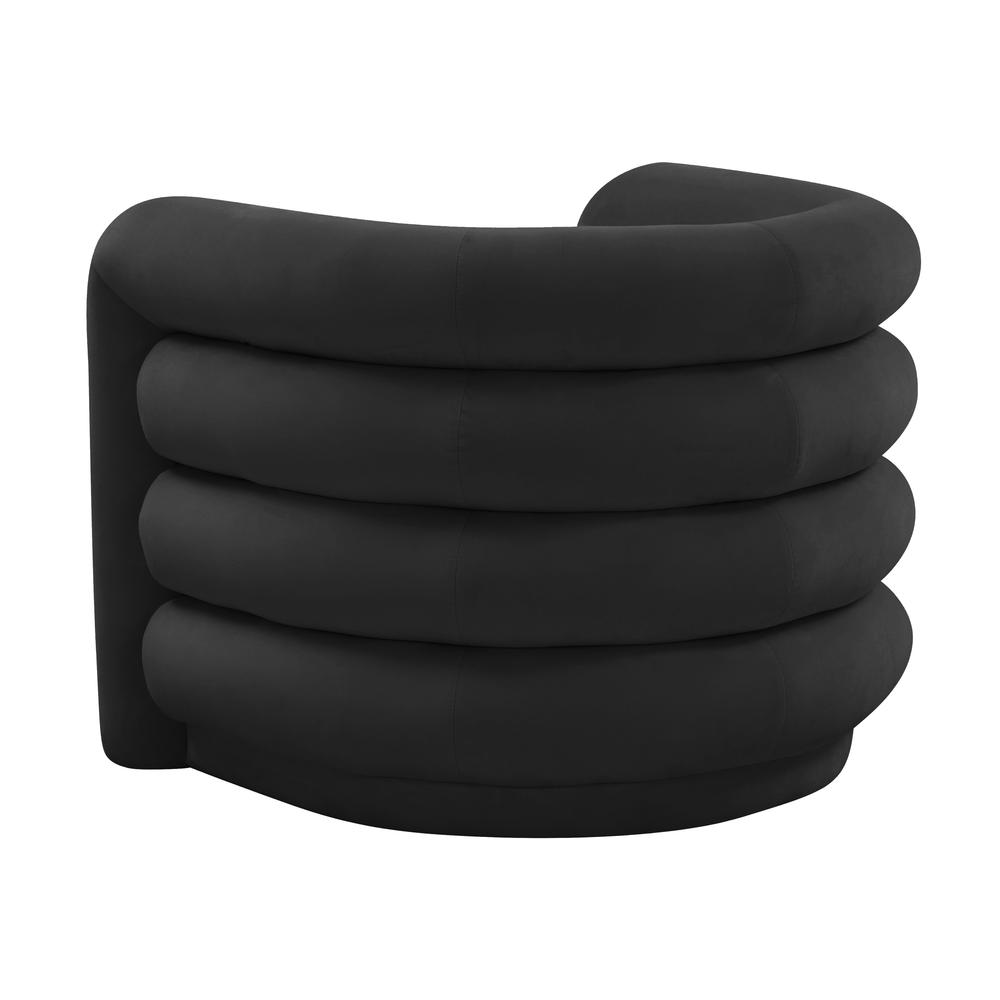 Curves Black Velvet Lounge Chair. Picture 5