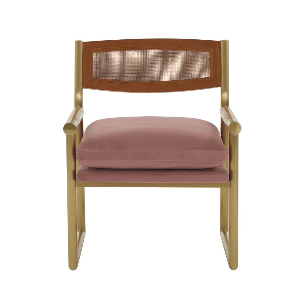Harlow Rattan Mauve Velvet Chair. Picture 2