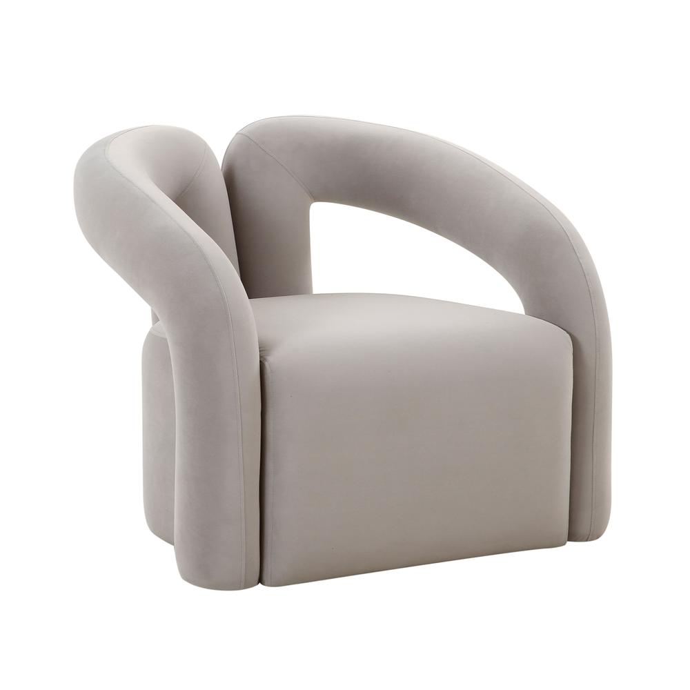 Jenn Grey Velvet Accent Chair. Picture 2