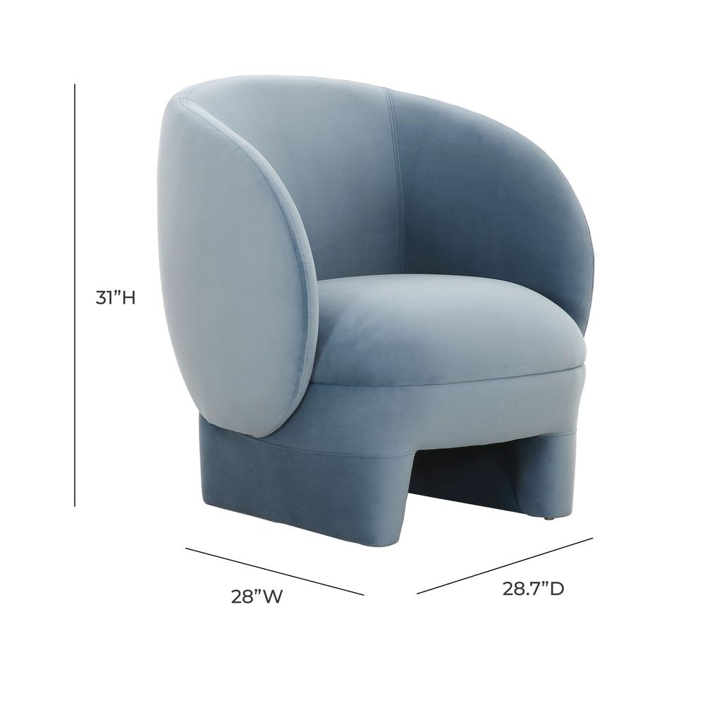 Kiki Blue Stone Velvet Accent Chair. Picture 3