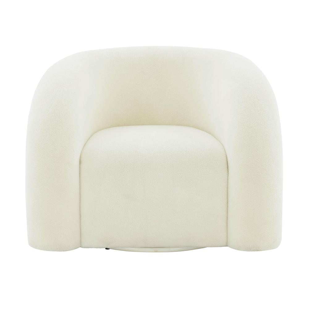 Slipper Cream Vegan Shearling Swivel Chair. Picture 2