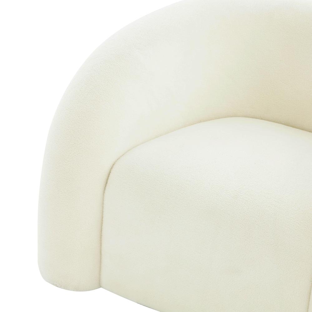 Slipper Cream Vegan Shearling Swivel Chair. Picture 3