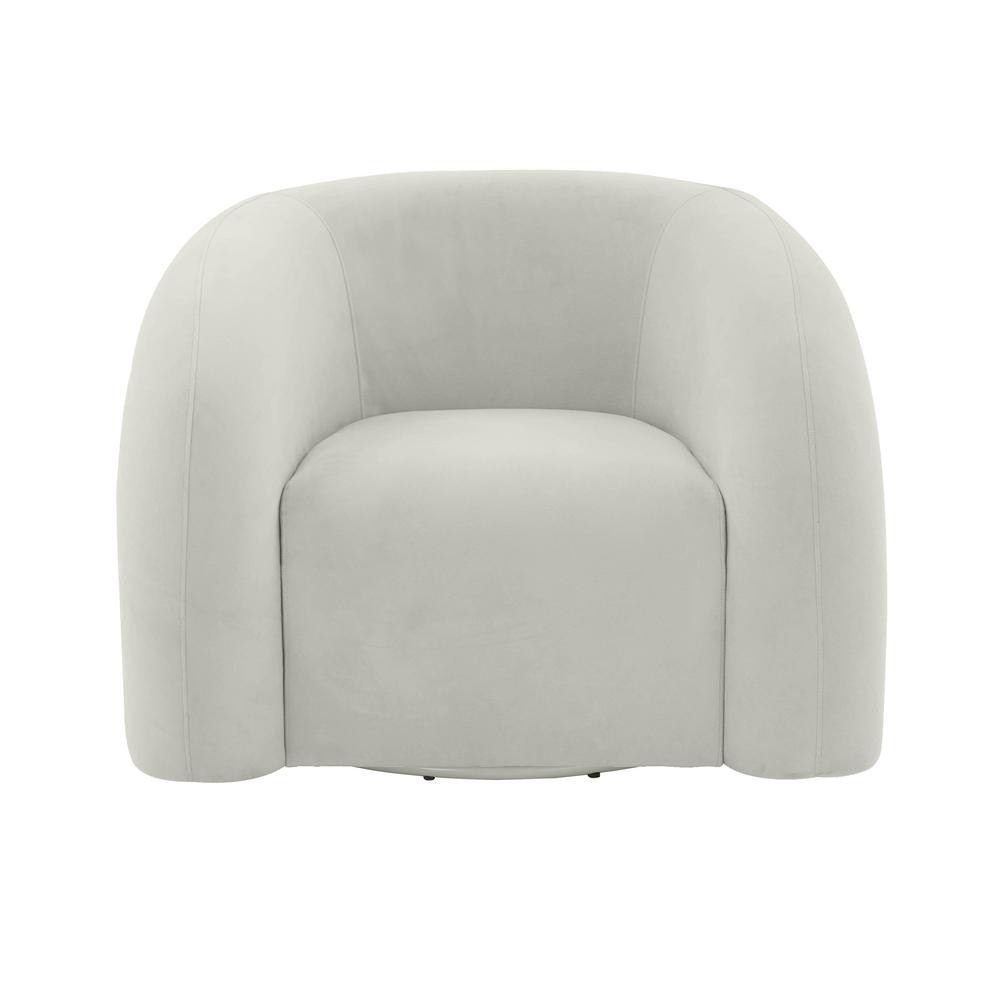 Slipper Light Grey Velvet Swivel Chair. Picture 2