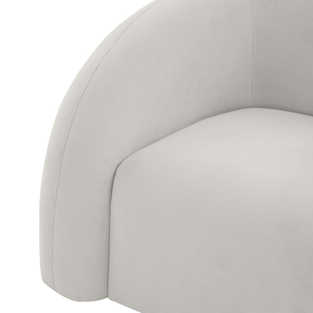 Slipper Light Grey Velvet Swivel Chair. Picture 3