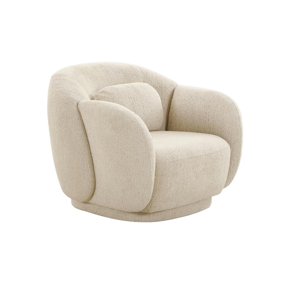 Misty Cream Boucle Accent Chair. Picture 1