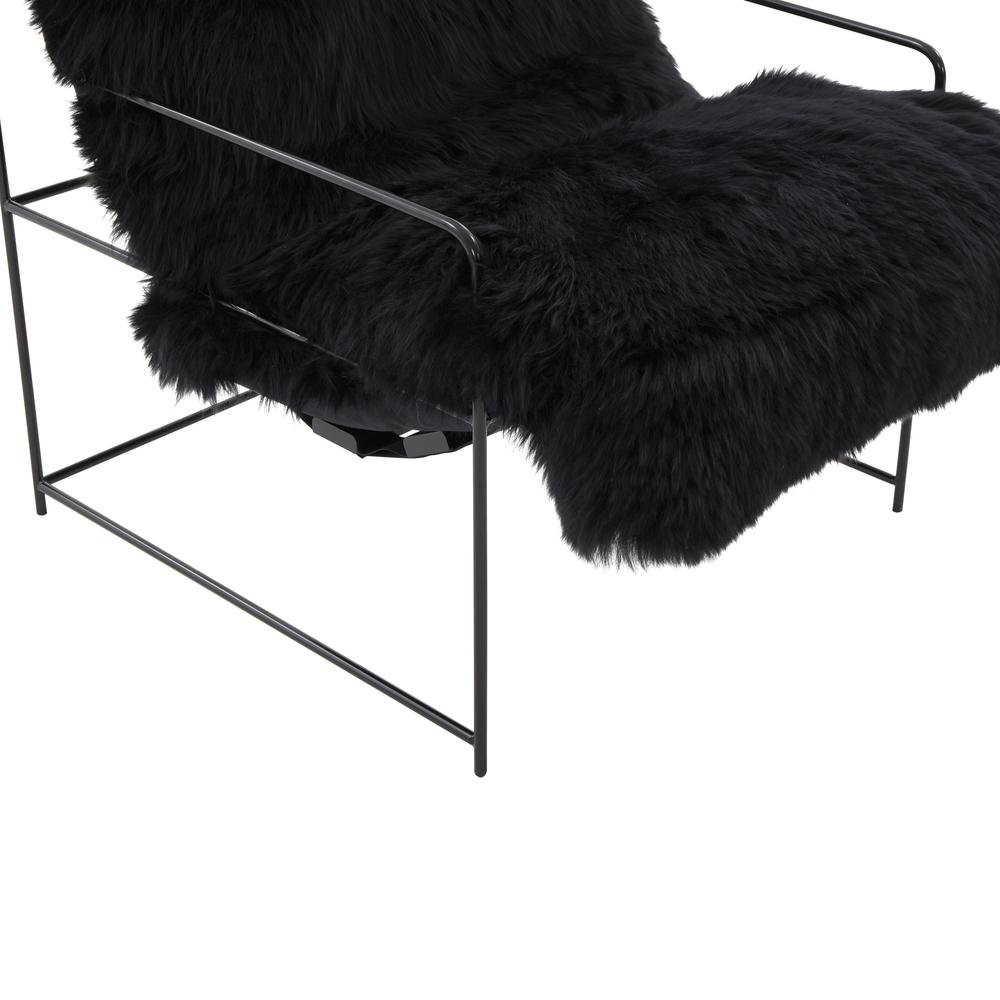 Kimi Black Genuine Sheepskin Chair. Picture 3