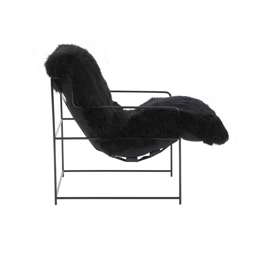 Kimi Black Genuine Sheepskin Chair. Picture 4