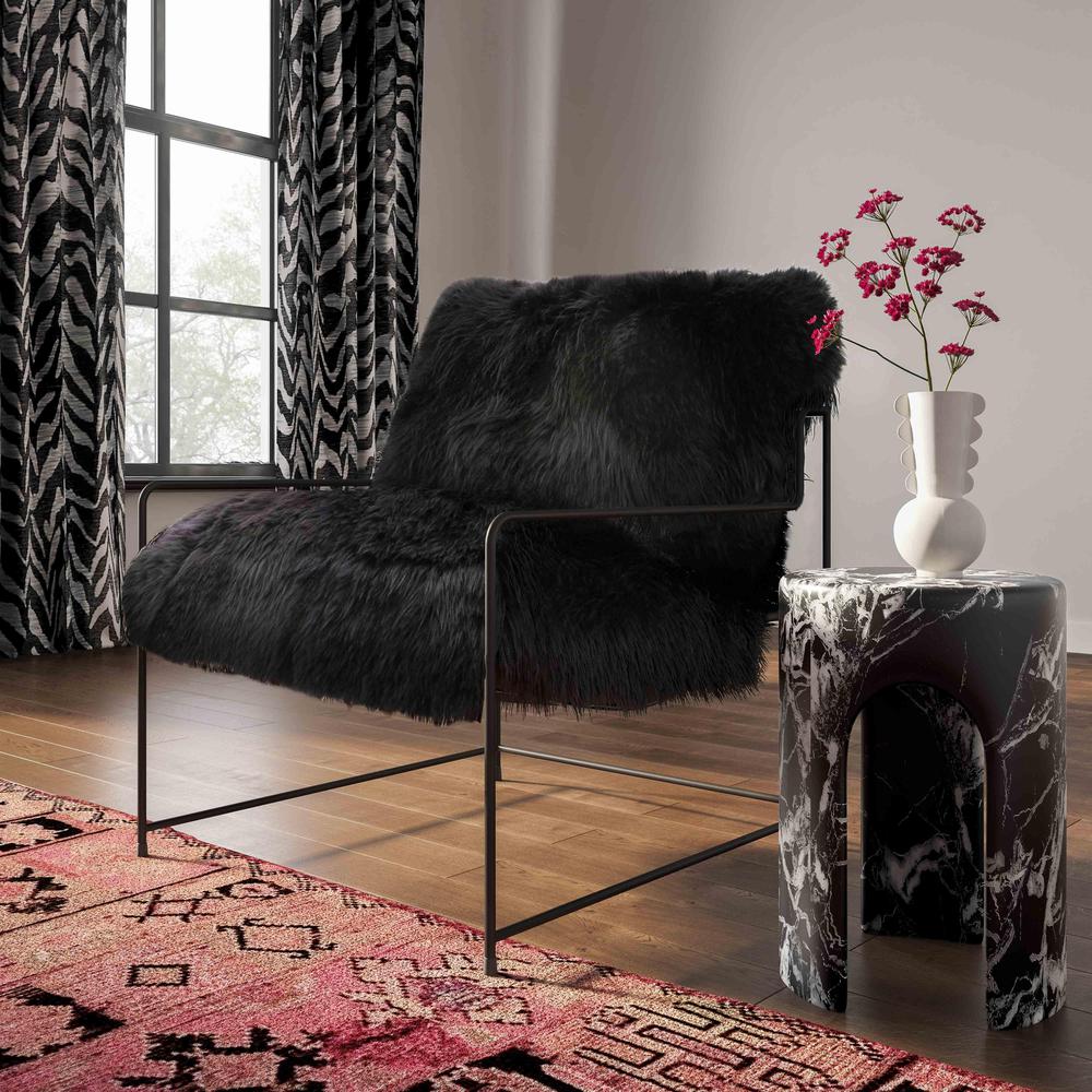 Kimi Black Genuine Sheepskin Chair. Picture 7