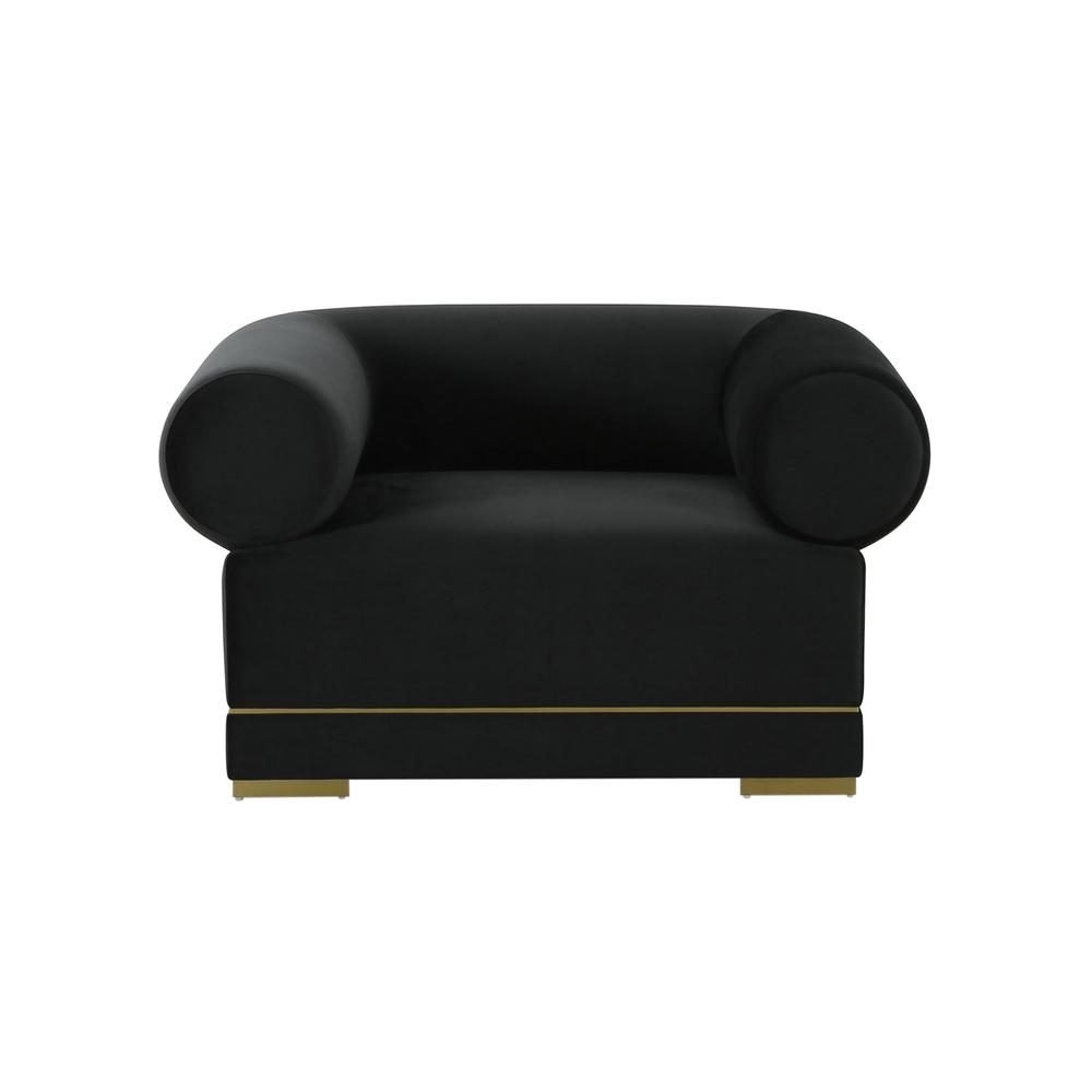 Ricardo Black Velvet Accent Chair. Picture 5
